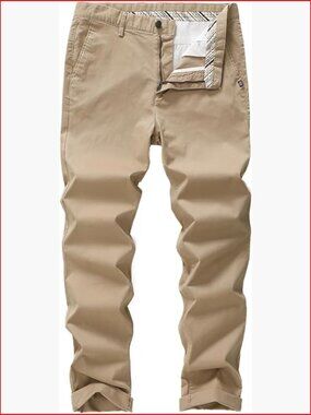 Men's Slim-Fit Stretch Cotton Fashion Tapered Casual Chino Pants